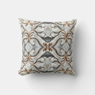 Rose Gold White Marble Luxurious Glam Cushion