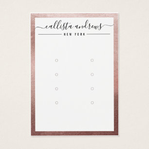Rose Gold White Multiple Earring Display Card