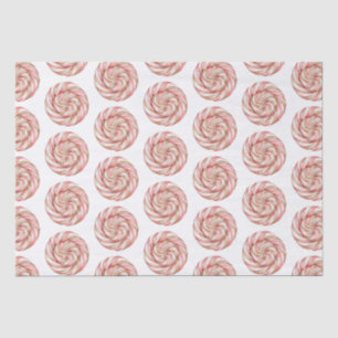 Rose Gold White Peppermints Christmas Tissue Paper
