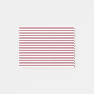 Rose Gold White Simple Horizontal Striped Post-it Notes