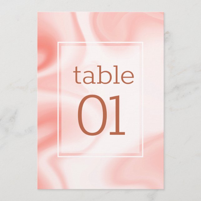 Rose-gold & white soft marble swirls menu (Front)