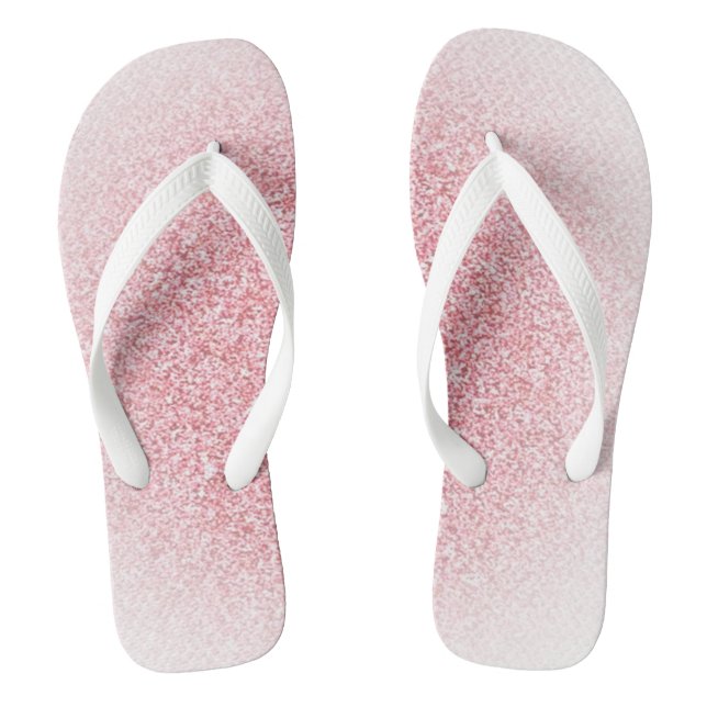 Rose Gold White Trendy Modern Elegant Template Thongs (Footbed)