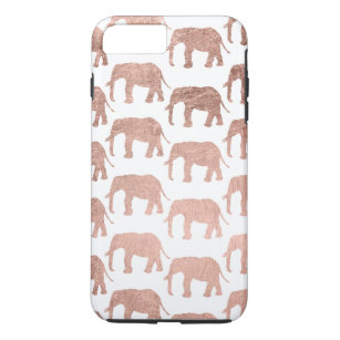 Rose gold wild elephants pattern simple Case-Mate iPhone case