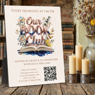 Rose Gold Wildflower Book Club Floral TMF26 Plaque