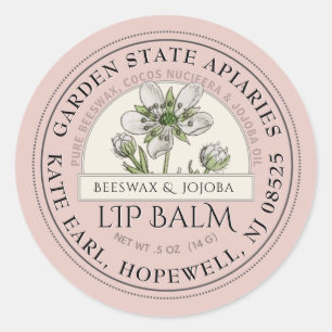 Rose Gold Wildflower Lip Balm Label