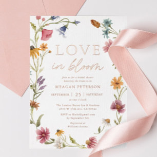 Rose Gold Wildflower Love In Bloom Bridal Shower