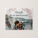 Rose Gold Will you be my bridesmaid proposal Chic Jigsaw Puzzle<br><div class="desc">Now it's your turn to propose! Ask your bridal squad to be part of the team with this "[personalised name],  will you be my bridesmaid?" proposal puzzle featuring a faux rose gold foil overlay</div>