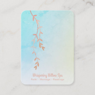 *~* Rose Gold Willow Tree Branch - Pastel Ombre Business Card