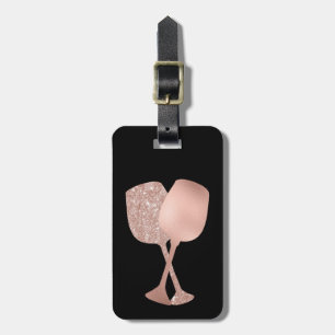 Rose Gold  Wine Glasses Metallic  Luggage Luggage Tag