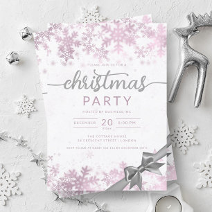 Rose Gold Winter Wonder Company Christmas  Invitation