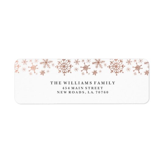 Rose Gold Winter Wonderland Mailing Labels