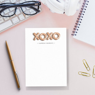 Rose Gold XOXO   Personalised Post-it Notes