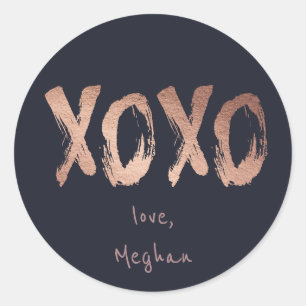 Rose Gold XOXO   Personalised Sticker