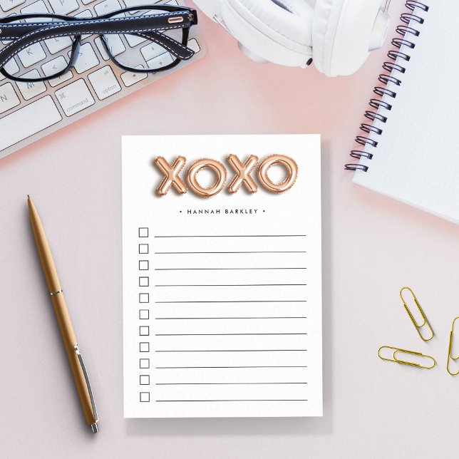 Rose Gold XOXO | Personalised To Do List Post-it Notes (Creator Uploaded)