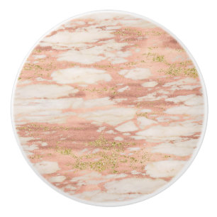 Rose Gold Yellow Metallic Marble Trendy Ceramic Knob