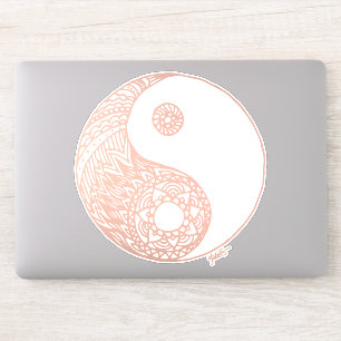 Rose Gold Yin Yang Doodle Art Patterns