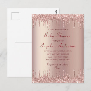 Rose Gold Your Baby Shower Invitation Card