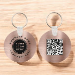 Rose Gold Your Business Logo QR Code Business  Key Ring<br><div class="desc">Your Business Logo Here Keychain that can be used as a Promotional Business Marketing tool for a Company Office or Corporation. Please contact the designer for matching items.</div>
