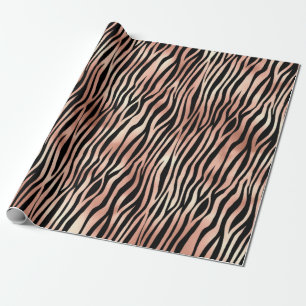 Rose Gold Zebra Print Pattern Wrapping Paper