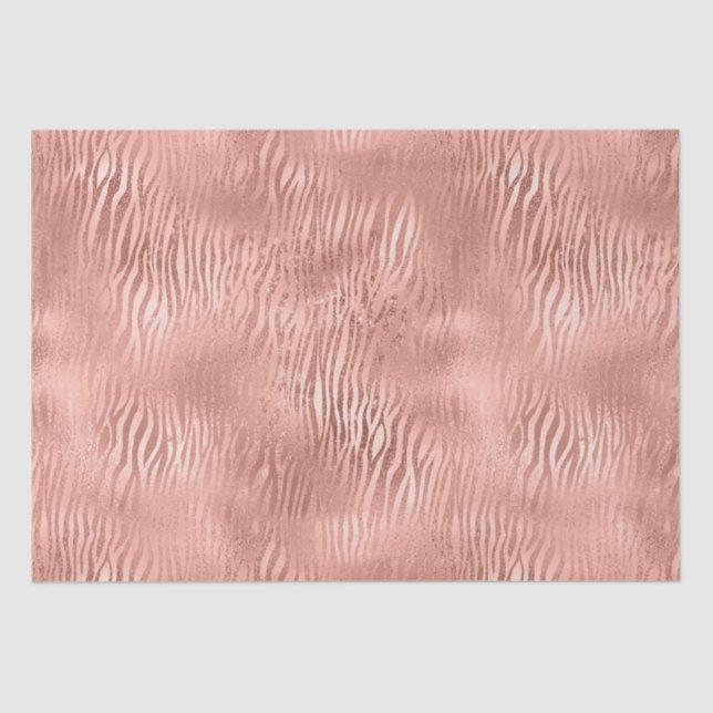 Rose Gold Zebra Print Tissue Paper (Front)