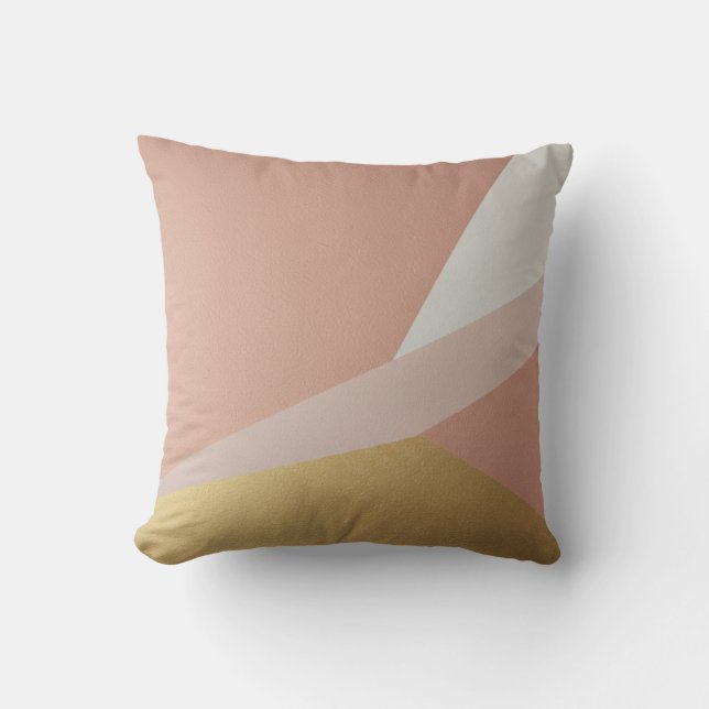 Rose Golden Hour Geometry Cushion (Front)