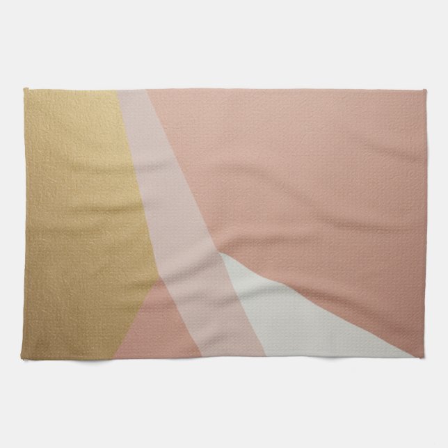 Rose Golden Hour Geometry Tea Towel (Horizontal)
