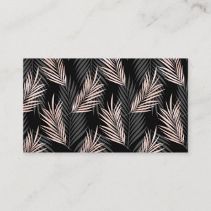 Rose Golden Palm Leaf Natural Tropical Caribbean Business Card
