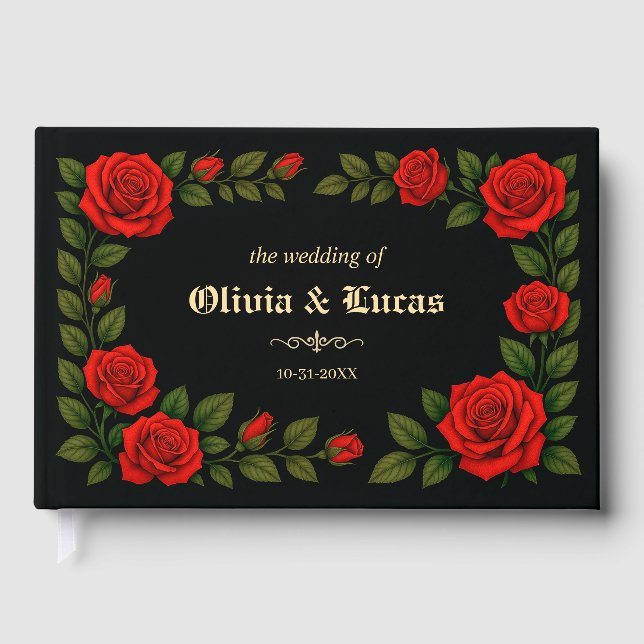 Rose Gothic Wedding Guest Book (Front)