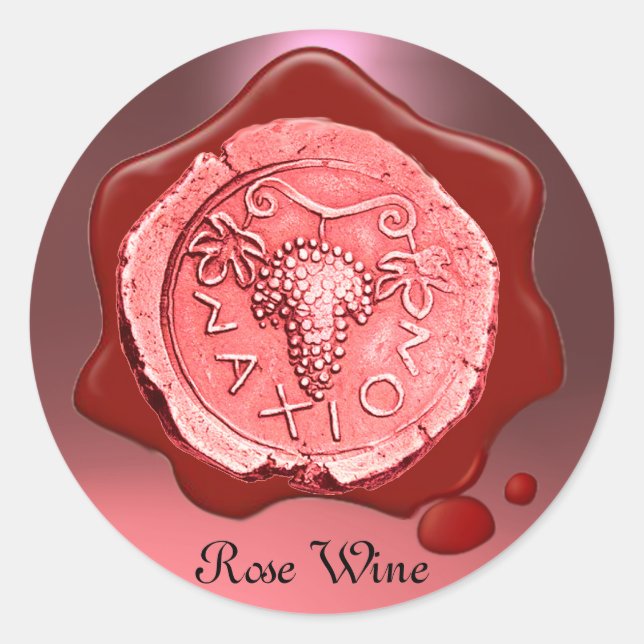 ROSE GRAPE WINE RED WAX SEAL (Front)