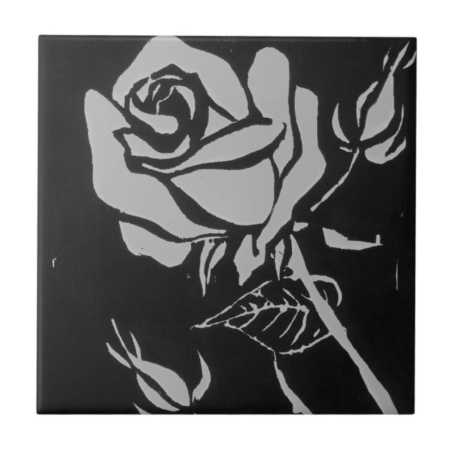 "Rose Grey" Kitchen Garden Ceramic Tile (Front)