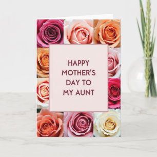 Rose Grid Aunts Day Wish Card