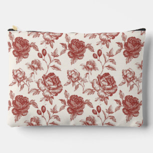 Rose Grid Cosmetic Accessory Pouch