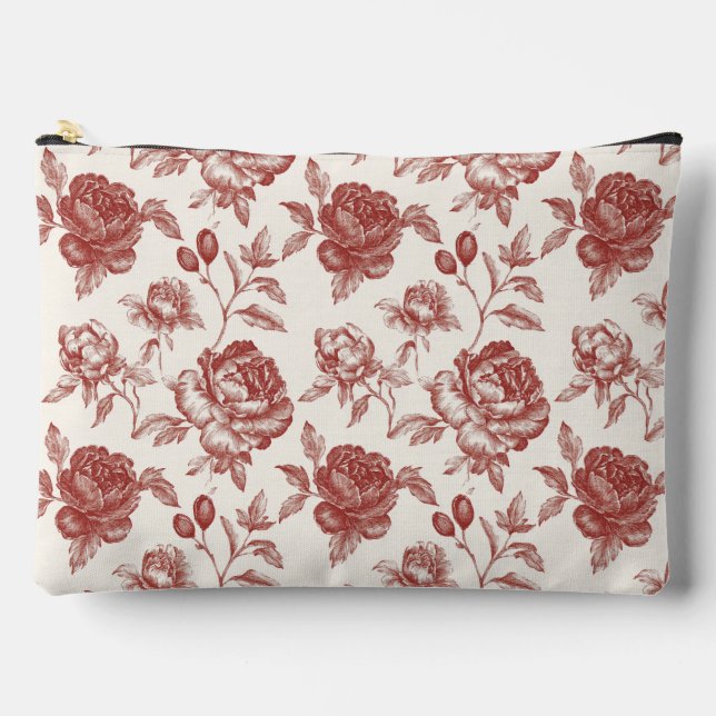 Rose Grid Cosmetic Accessory Pouch (Front)