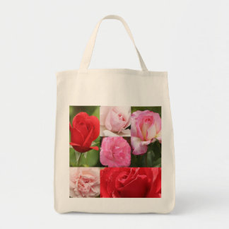 Rose grid tote bag