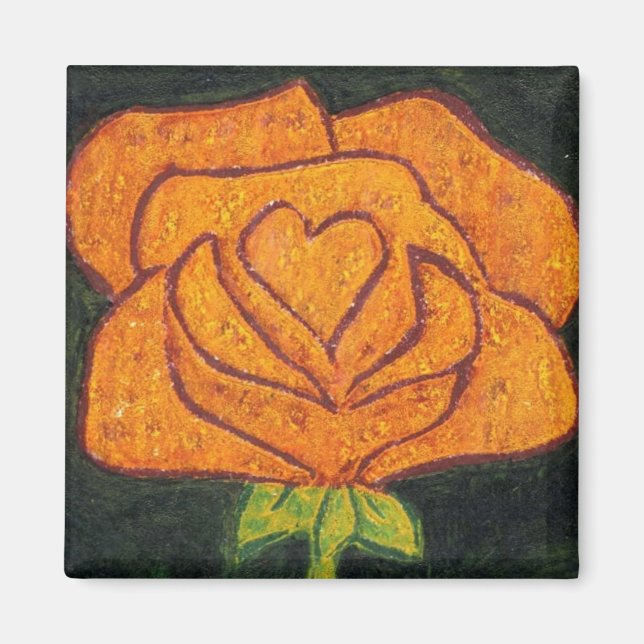 "Rose Heart #2"  Floral Magnet (Front)