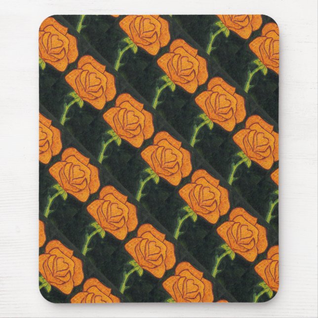 "Rose Heart #2" Tiled Pattern Floral Mousepad (Front)