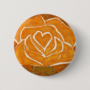 "Rose Heart #3" Floral Button
