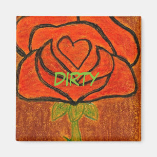 "Rose Heart #6" Dirty Dishwasher Status Magnet