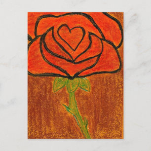 "Rose Heart #6" Floral Postcard