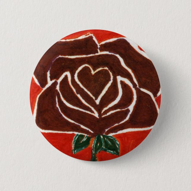 "Rose Heart #7" Floral Button (Front)