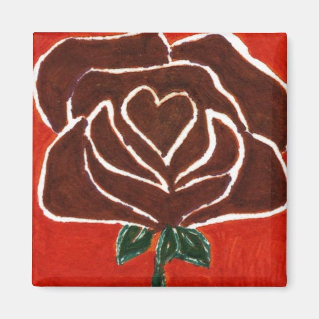 "Rose Heart #7"  Floral Magnet (Front)