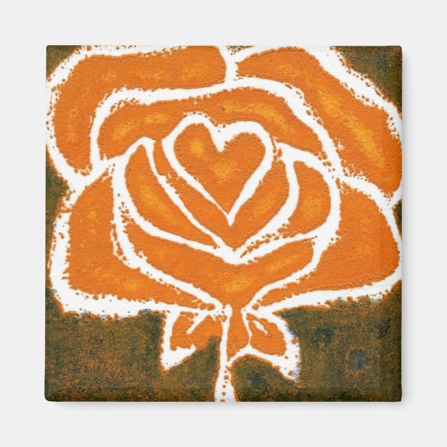 "Rose Heart #8"  Floral Magnet (Front)