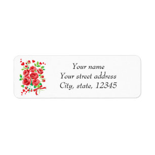 Rose heart bouquet return address label