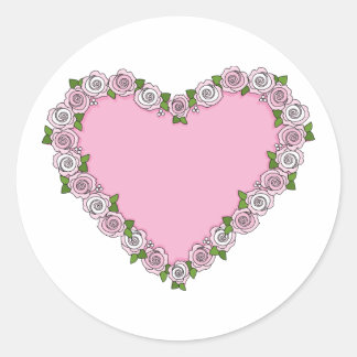 Rose Heart Classic Round Sticker