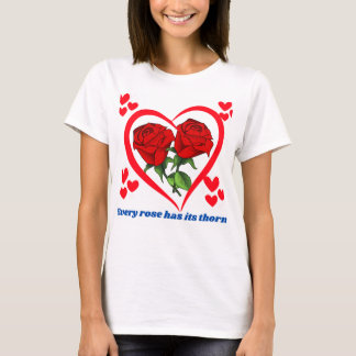 Rose Heart customise premium T=shirts T-Shirt