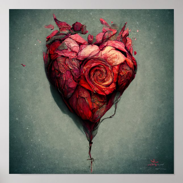 Rose Heart Painting Poster (Front)
