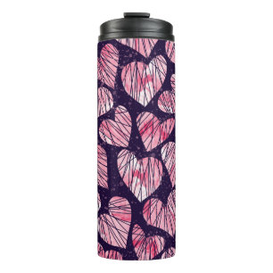 Rose heart: watercolor seamless pattern. thermal tumbler