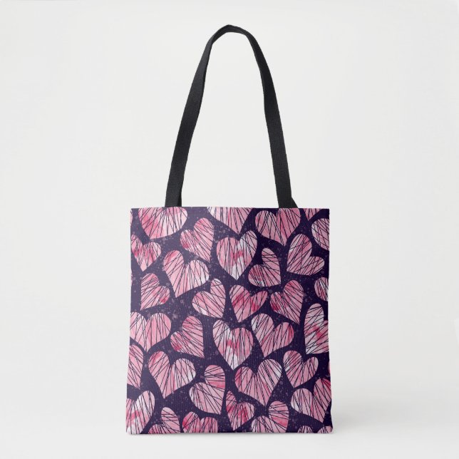 Rose heart: watercolor seamless pattern. tote bag (Front)