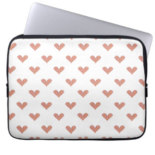 Rose Hearts Pattern Laptop Sleeve