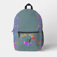 Rose Hearts & Powder Blue Print Cut Sew Bag